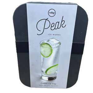 Peak Silicone Collins Ice Tray w/ Protective Lid | Charcoal | Easy to Remove ...